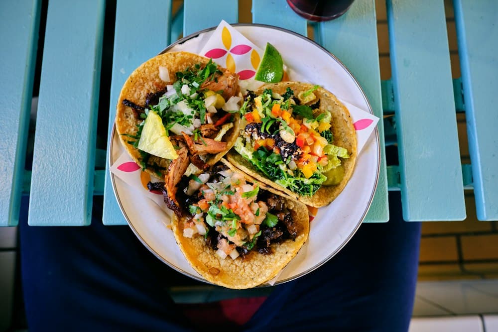 Mexican plate with tostada-style toppings — demo imagery