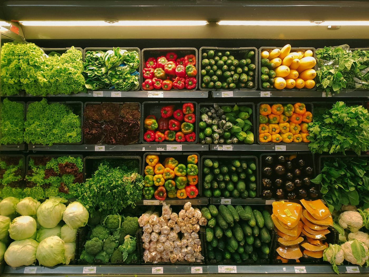 Colorful international groceries and produce — demo market imagery